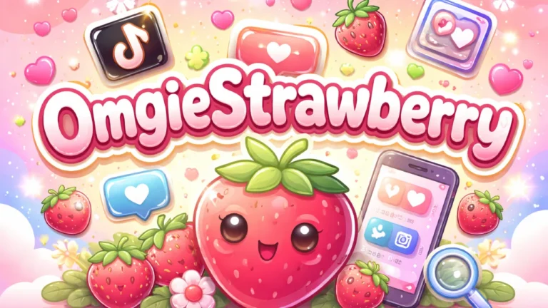 OmgieStrawberry, social media trend, viral username, TikTok trend, Instagram trend, online identity, digital illustration, cute strawberries, internet trend, trending content